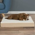 Daretocare Orthopedic Sherpa Top Pet Bed with Memory Foam & Removable Cover - Tan DA3238812